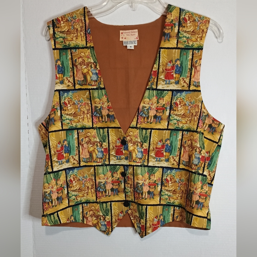 Specially Fashioned By Julie Spotts Christmas Colorful Women's Vest Size Medium